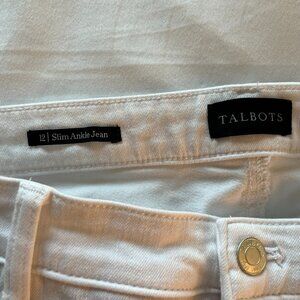 Talbots Slim Ankle Jean, White, Size 12